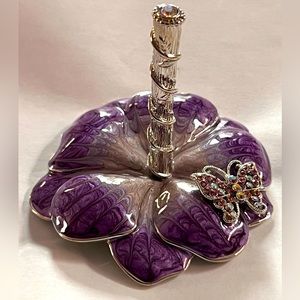 Flowered ring/ jewelry stand holder